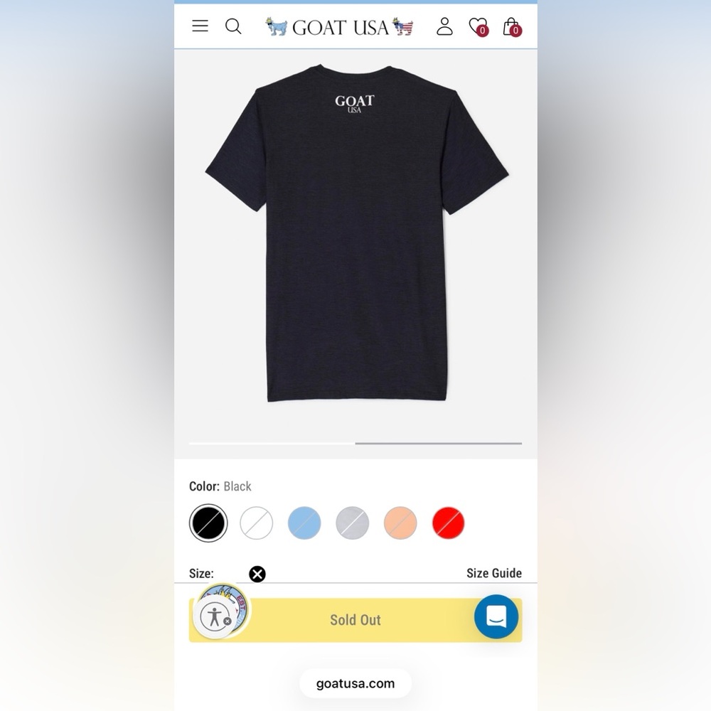 GOAT USA Kids OG Athletic T-Shirt, sold out online! EUC, size XL - Picture 2 of 8